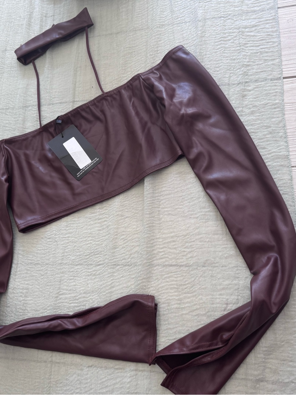 Leatherette Burgundy women’s top